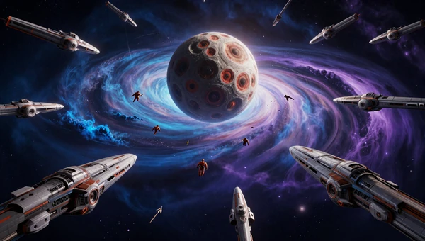 Deep Space Picks collection: Epic space battle above a dying star with fleets of starships and cosmic nebulas