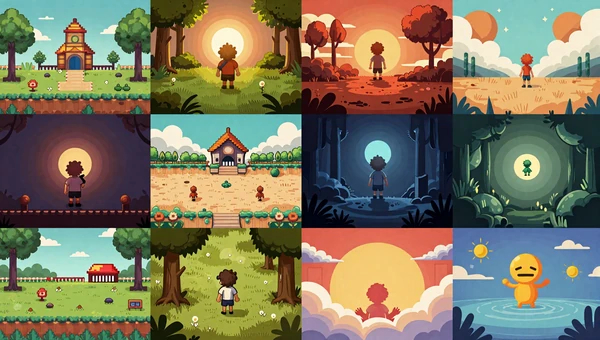Indie Signal List collection: Diverse collage of indie game environments including pixel art and hand-drawn worlds